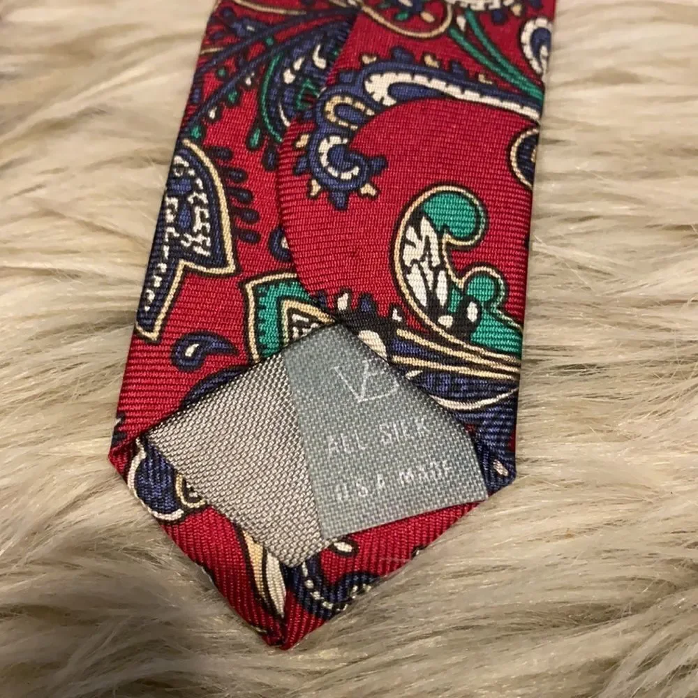 Vintage Disney Mickey Mouse Silk Paisley Tie